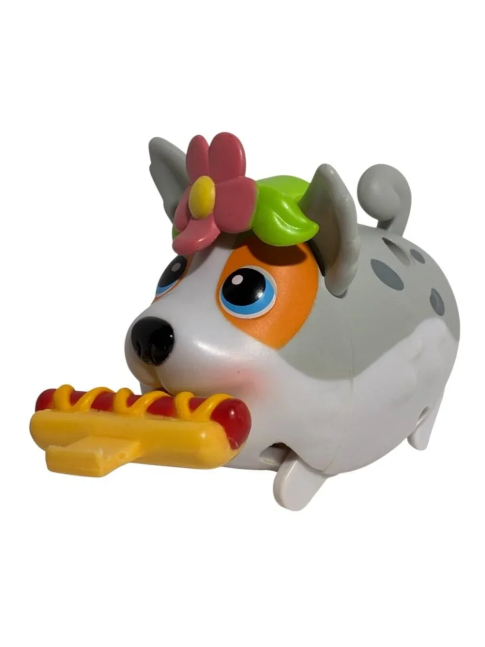Chubby Puppies Friends Australian Shepherd Hot Dog Head Flower Works Full Size